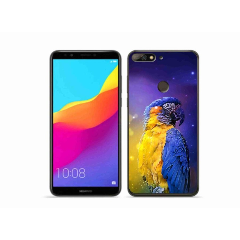 Gelový obal mmCase na mobil Huawei Y7 Prime (2018) - papoušek ara 1
