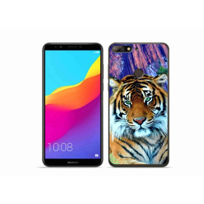 Gelový obal mmCase na mobil Huawei Y7 Prime (2018) - tygr