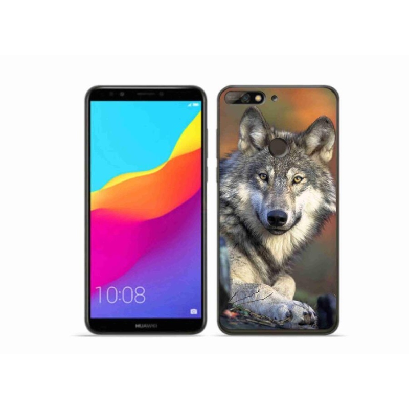 Gelový obal mmCase na mobil Huawei Y7 Prime (2018) - vlk