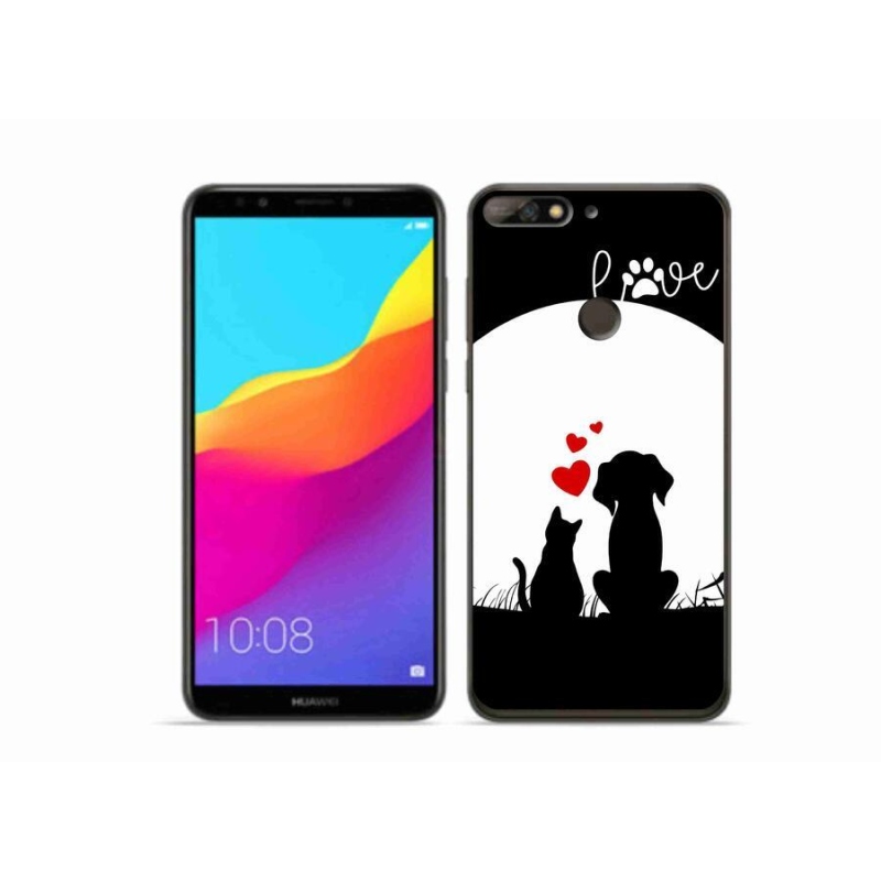 Gelový obal mmCase na mobil Huawei Y7 Prime (2018) - zvířecí láska