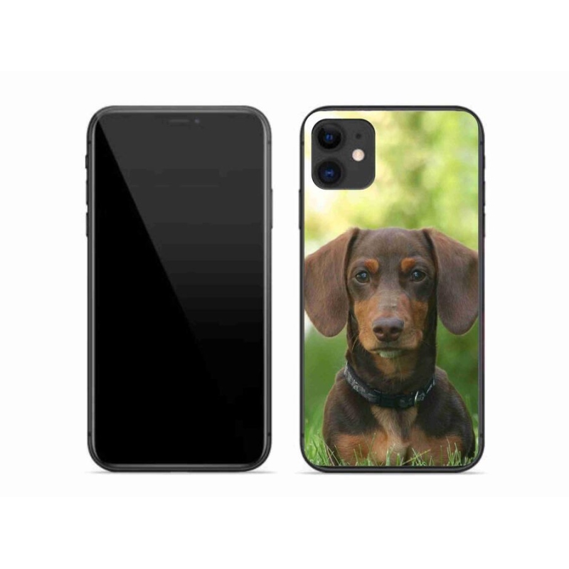 Gelový obal mmCase na mobil iPhone 11 - hnědý jezevčík
