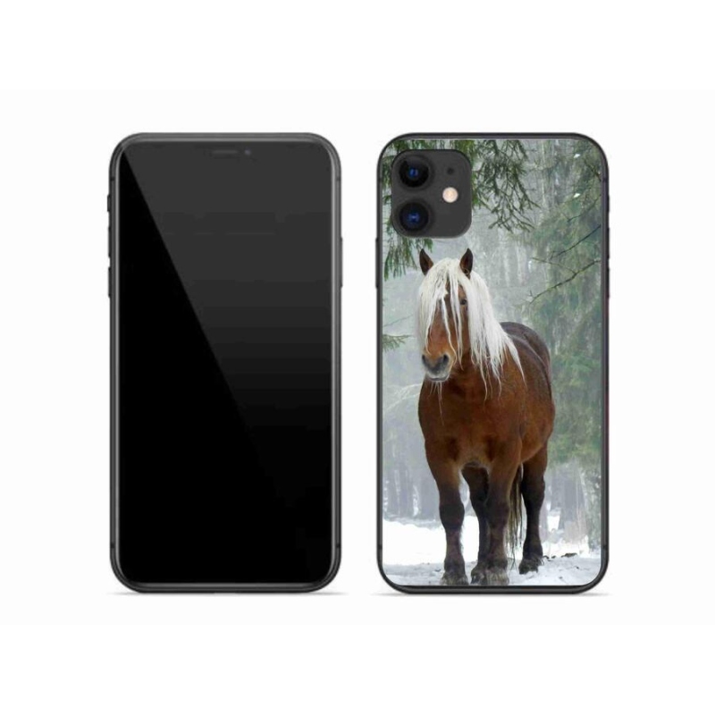 Gelový obal mmCase na mobil iPhone 11 - kůň v lese