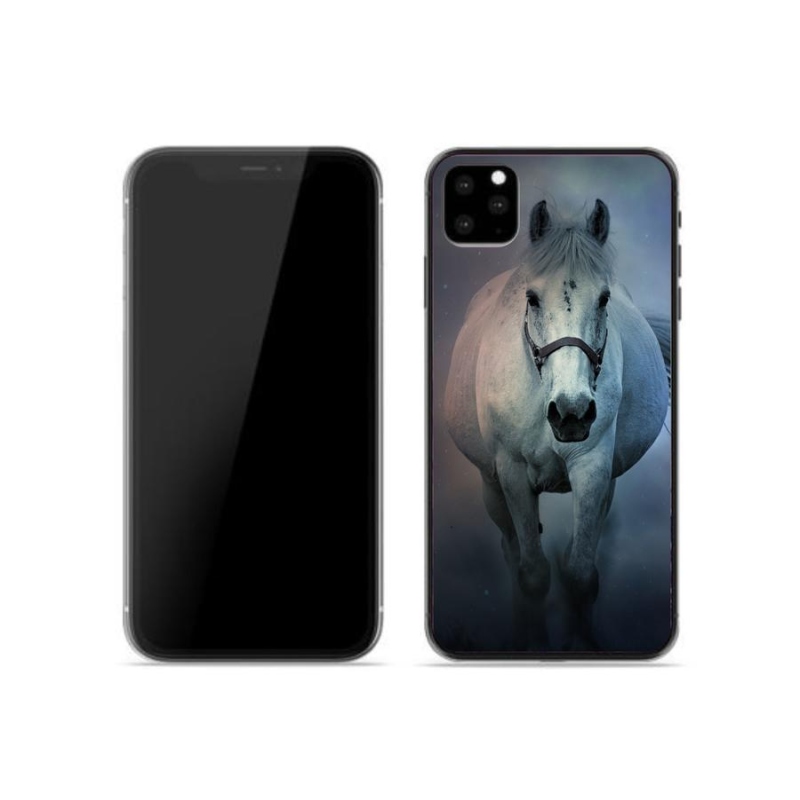 Gelový obal mmCase na mobil iPhone 11 Pro - běžící bílý kůň