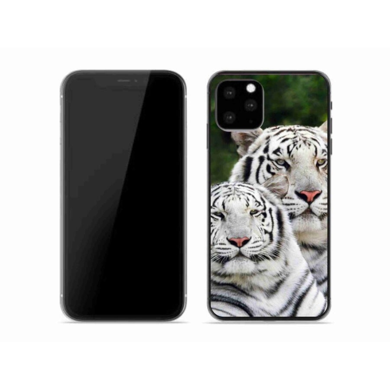 Gelový obal mmCase na mobil iPhone 11 Pro - bílí tygři