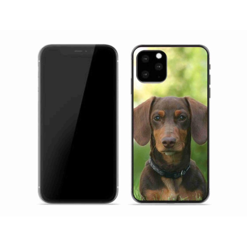 Gelový obal mmCase na mobil iPhone 11 Pro - hnědý jezevčík
