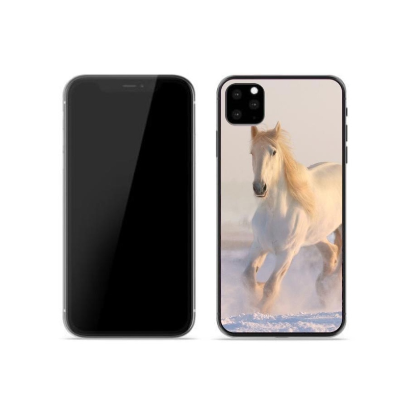 Gelový obal mmCase na mobil iPhone 11 Pro - kůň ve sněhu