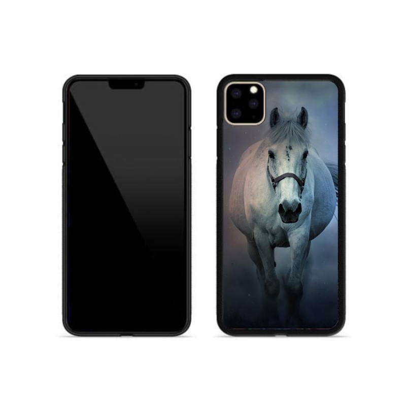 Gelový obal mmCase na mobil iPhone 11 Pro Max - běžící bílý kůň