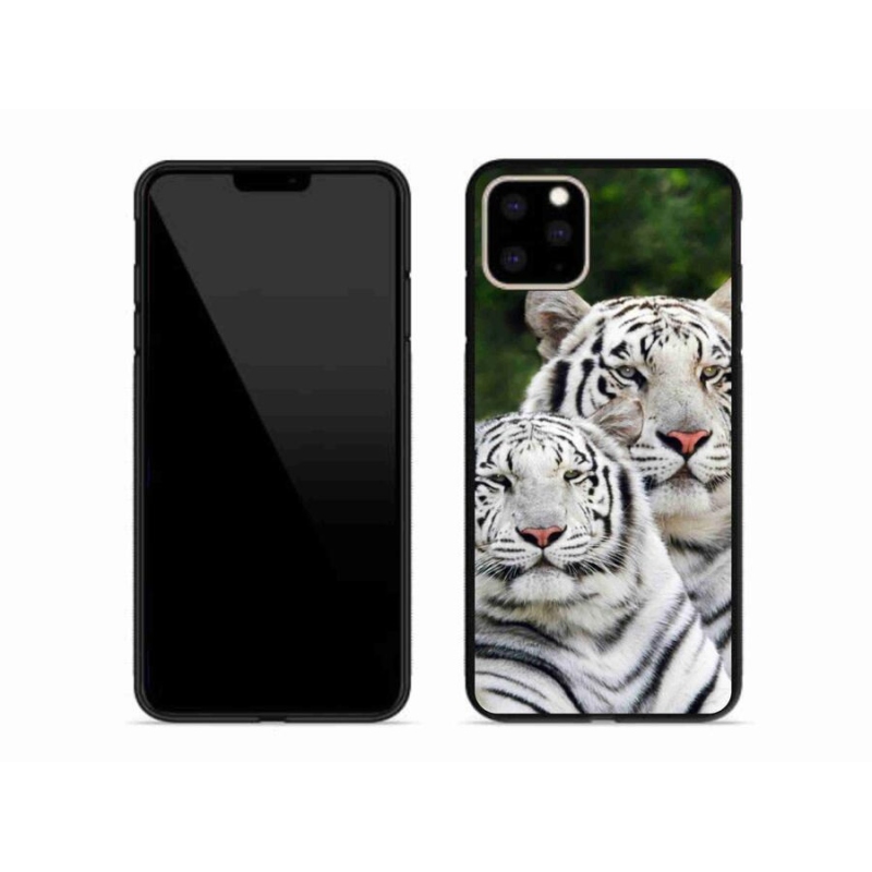 Gelový obal mmCase na mobil iPhone 11 Pro Max - bílí tygři