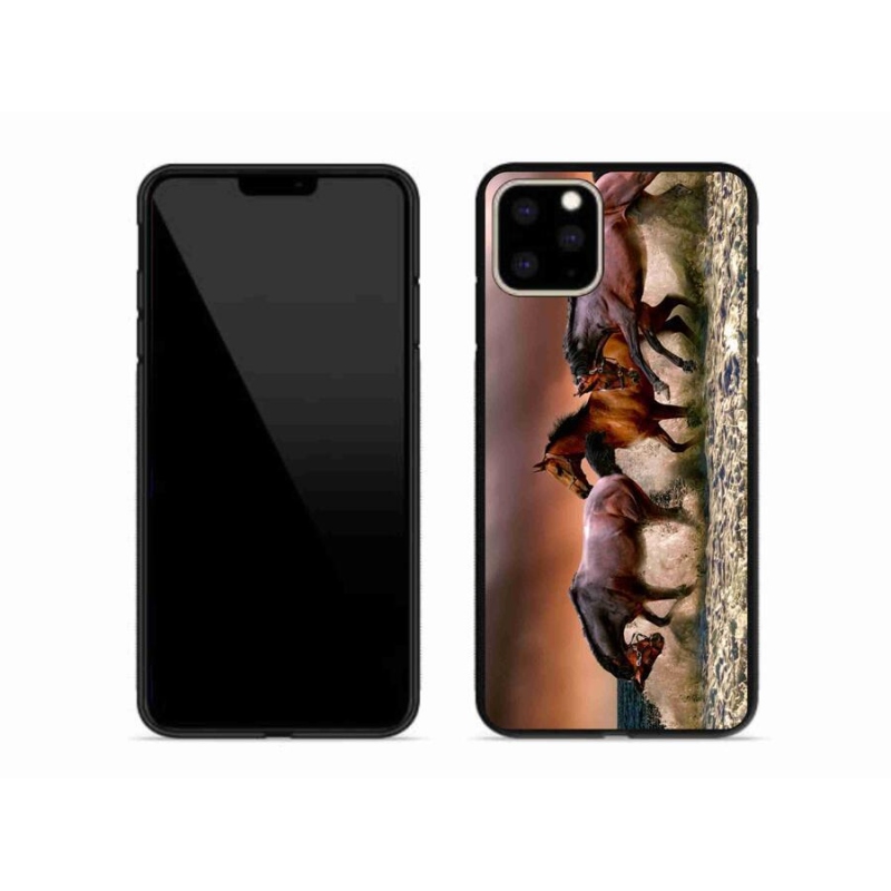 Gelový obal mmCase na mobil iPhone 11 Pro Max - koně 1