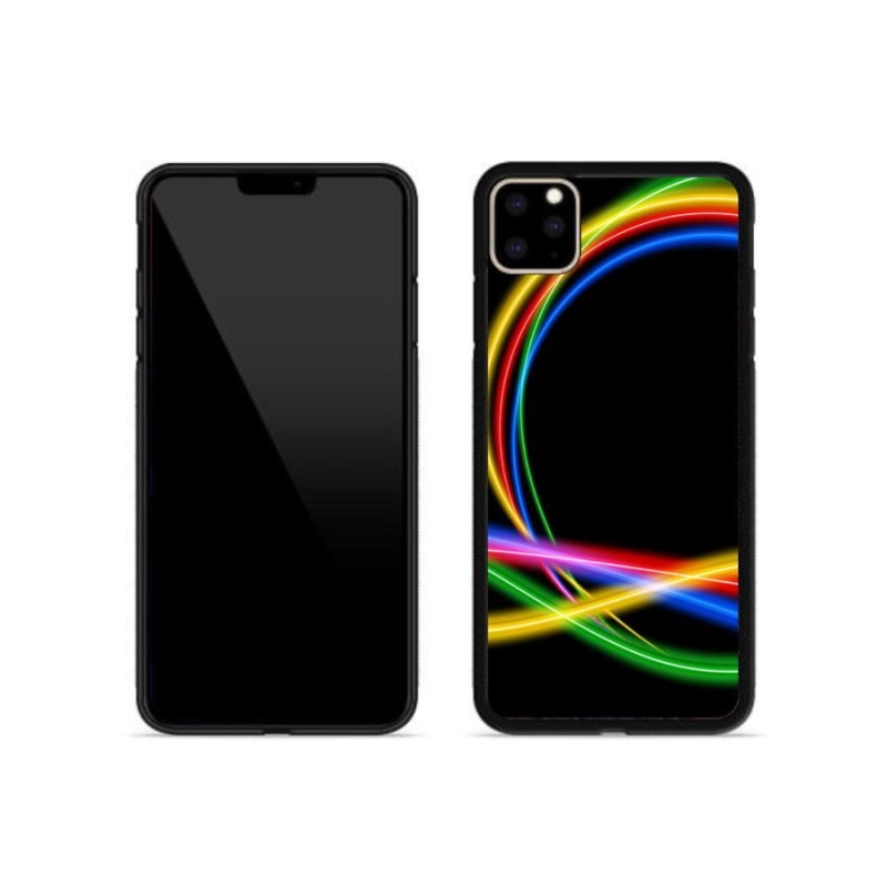 Gelový obal mmCase na mobil iPhone 11 Pro Max - neonové kruhy