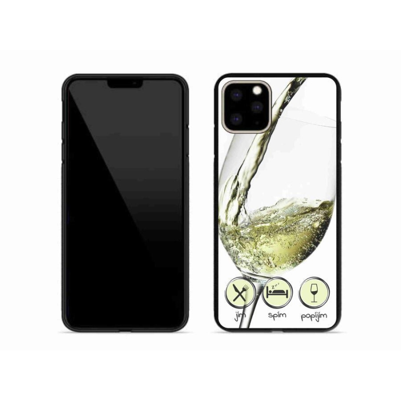 Gelový obal mmCase na mobil iPhone 11 Pro Max - sklenička vína bílé