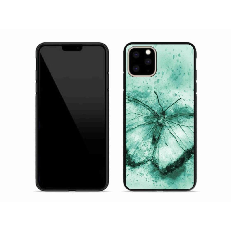 Gelový obal mmCase na mobil iPhone 11 Pro Max - zelený motýl