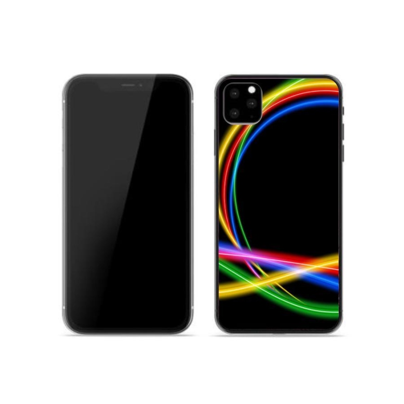 Gelový obal mmCase na mobil iPhone 11 Pro - neonové kruhy