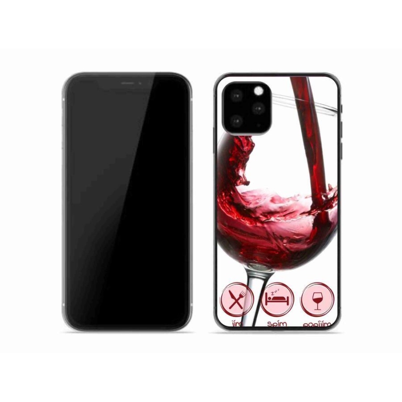 Gelový obal mmCase na mobil iPhone 11 Pro - sklenička vína červené