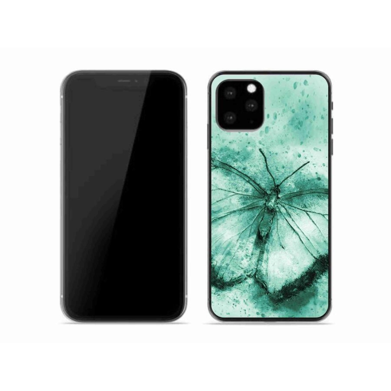 Gelový obal mmCase na mobil iPhone 11 Pro - zelený motýl