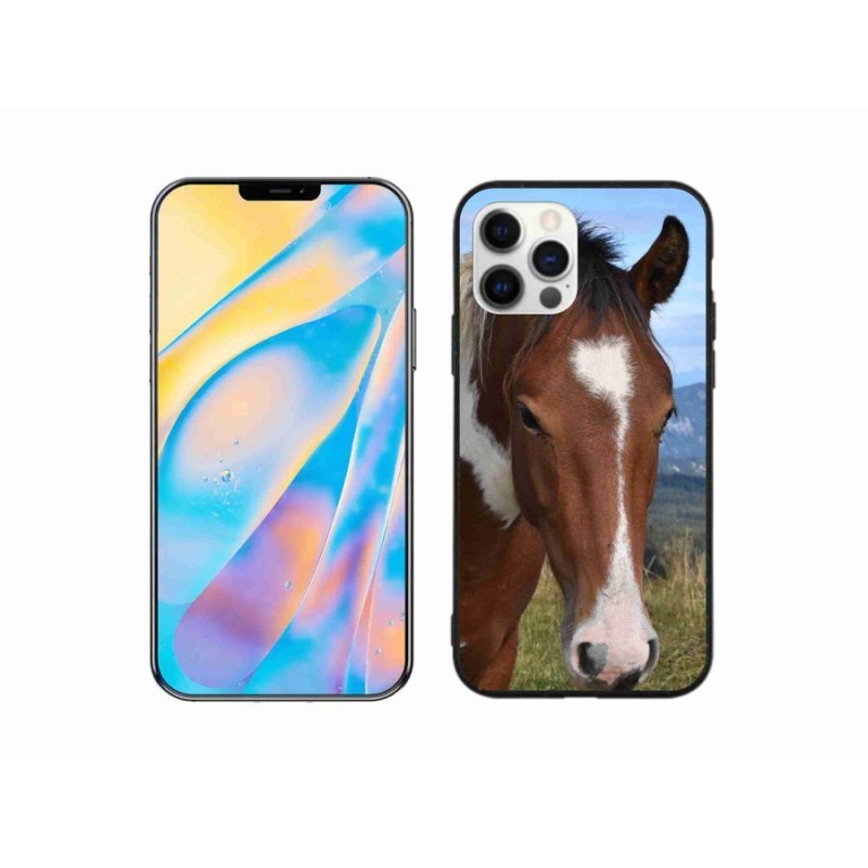 Gelový obal mmCase na mobil iPhone 12 - hnědý kůň