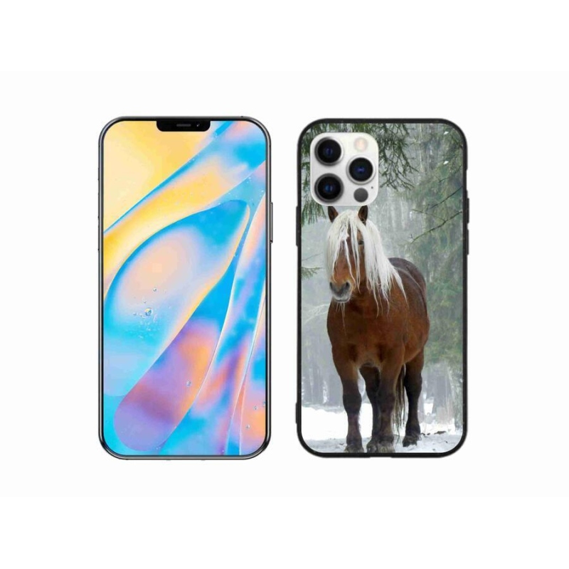 Gelový obal mmCase na mobil iPhone 12 - kůň v lese