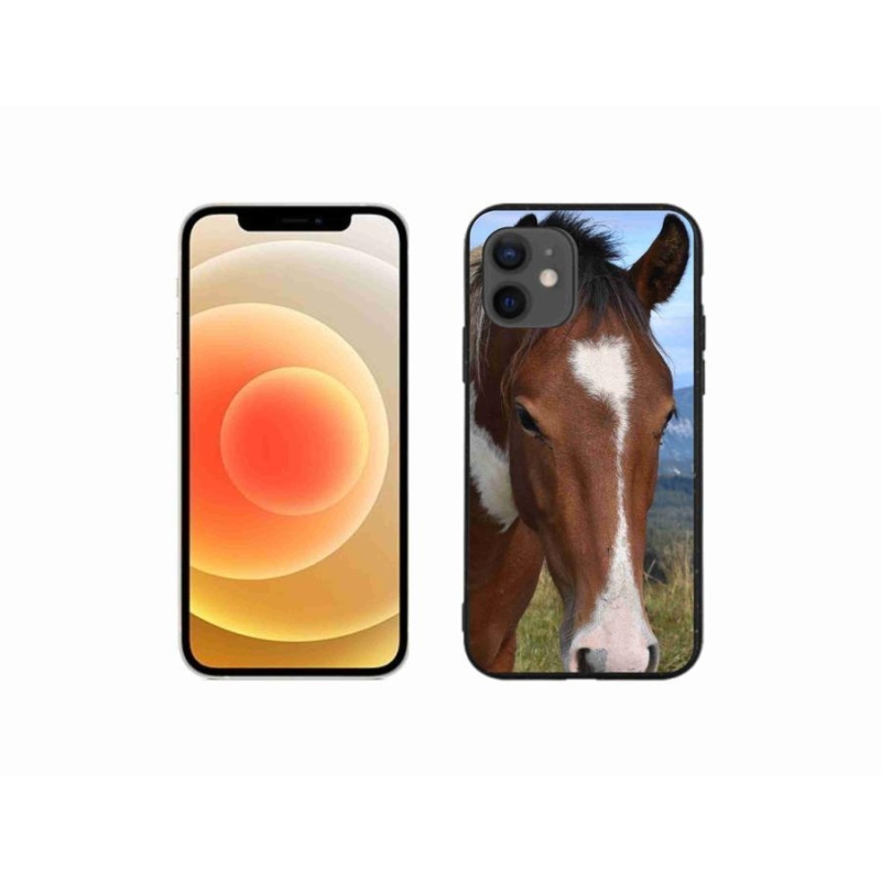 Gelový obal mmCase na mobil iPhone 12 mini - hnědý kůň