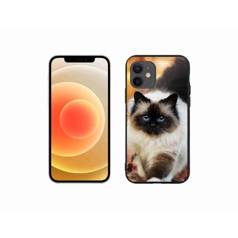 Gelový obal mmCase na mobil iPhone 12 mini - kočka 1