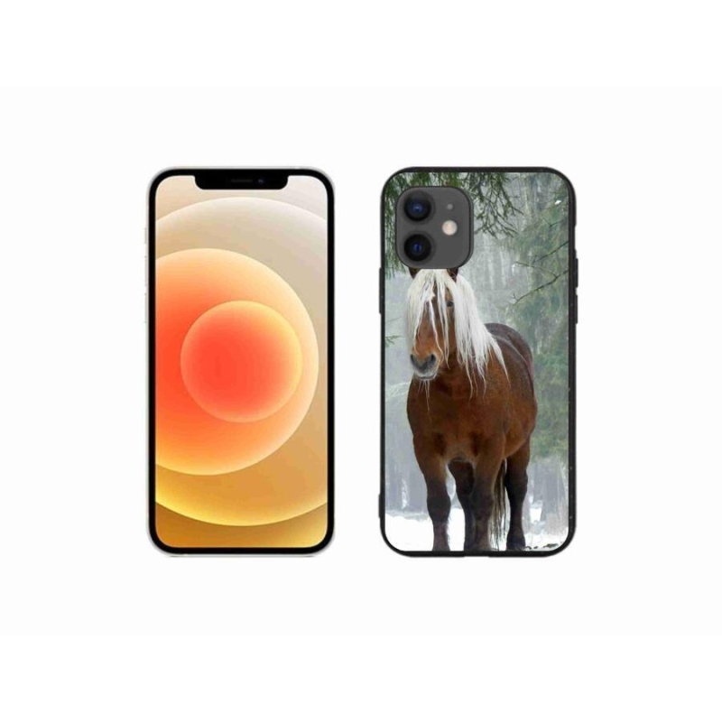Gelový obal mmCase na mobil iPhone 12 mini - kůň v lese