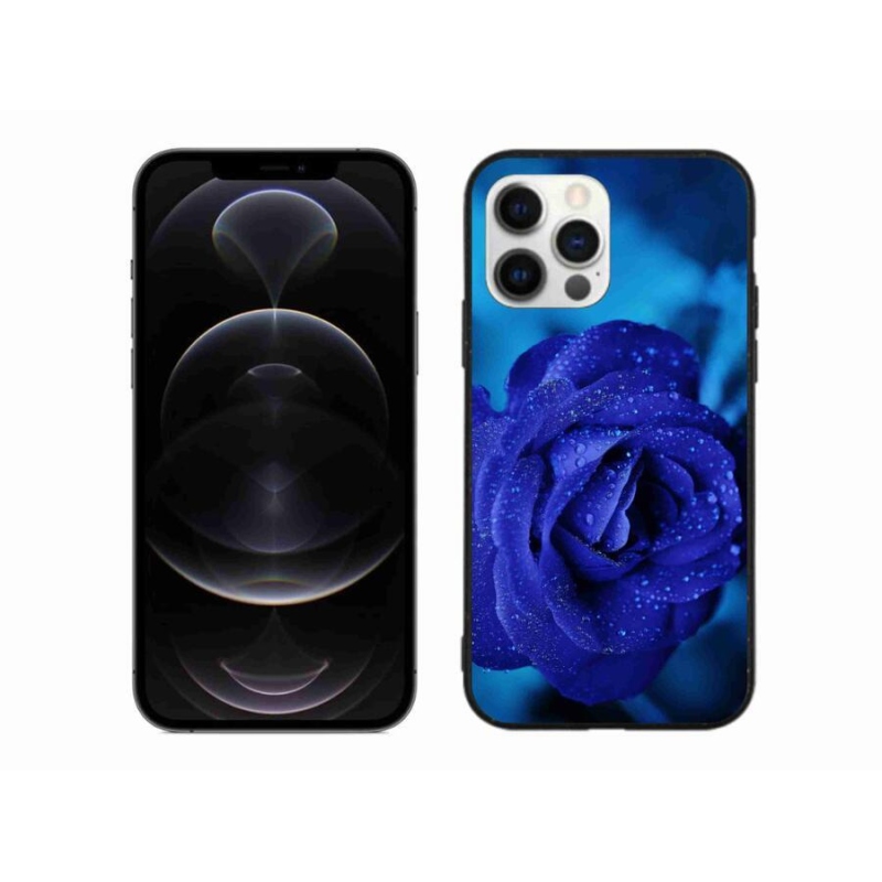 Gelový obal mmCase na mobil iPhone 12 Pro Max - modrá růže