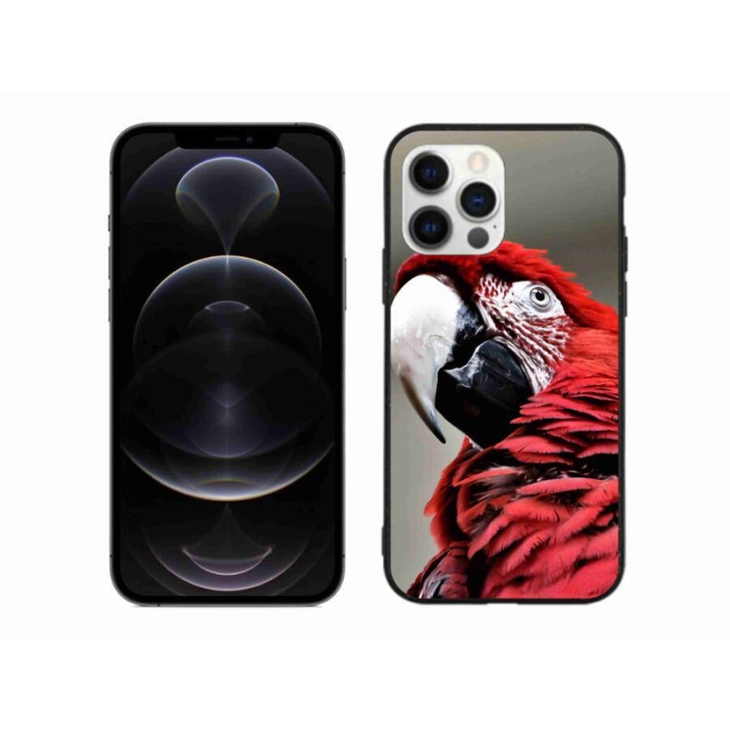 Gelový obal mmCase na mobil iPhone 12 Pro Max - papoušek ara červený