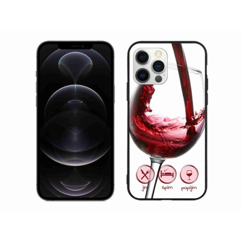 Gelový obal mmCase na mobil iPhone 12 Pro Max - sklenička vína červené