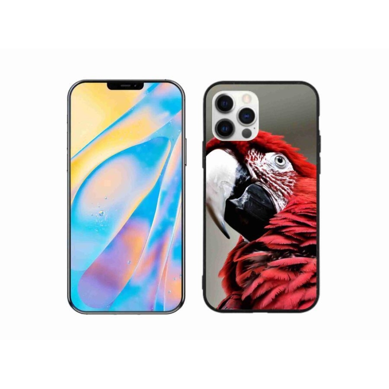 Gelový obal mmCase na mobil iPhone 12 Pro - papoušek ara červený