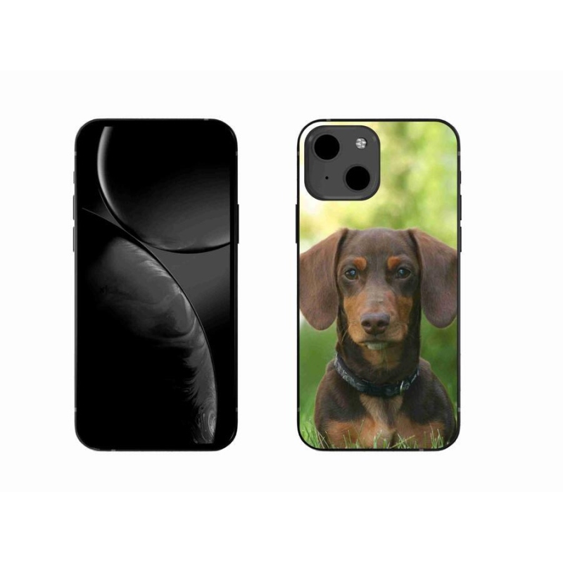 Gelový obal mmCase na mobil iPhone 13 6.1 - hnědý jezevčík