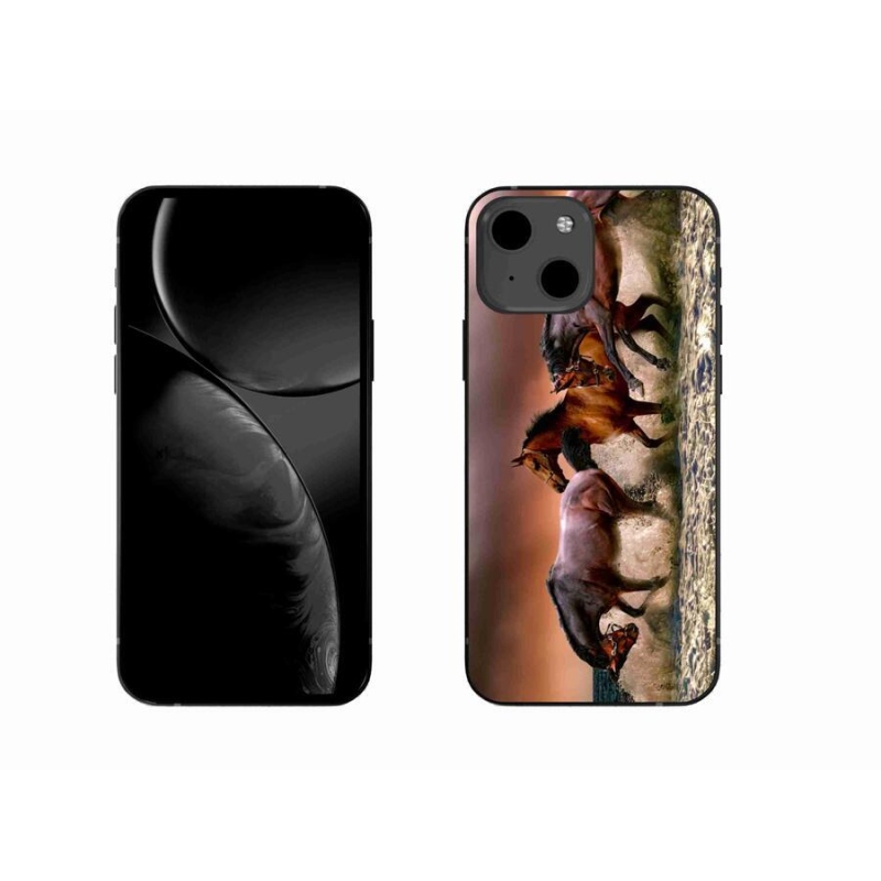 Gelový obal mmCase na mobil iPhone 13 6.1 - koně 1