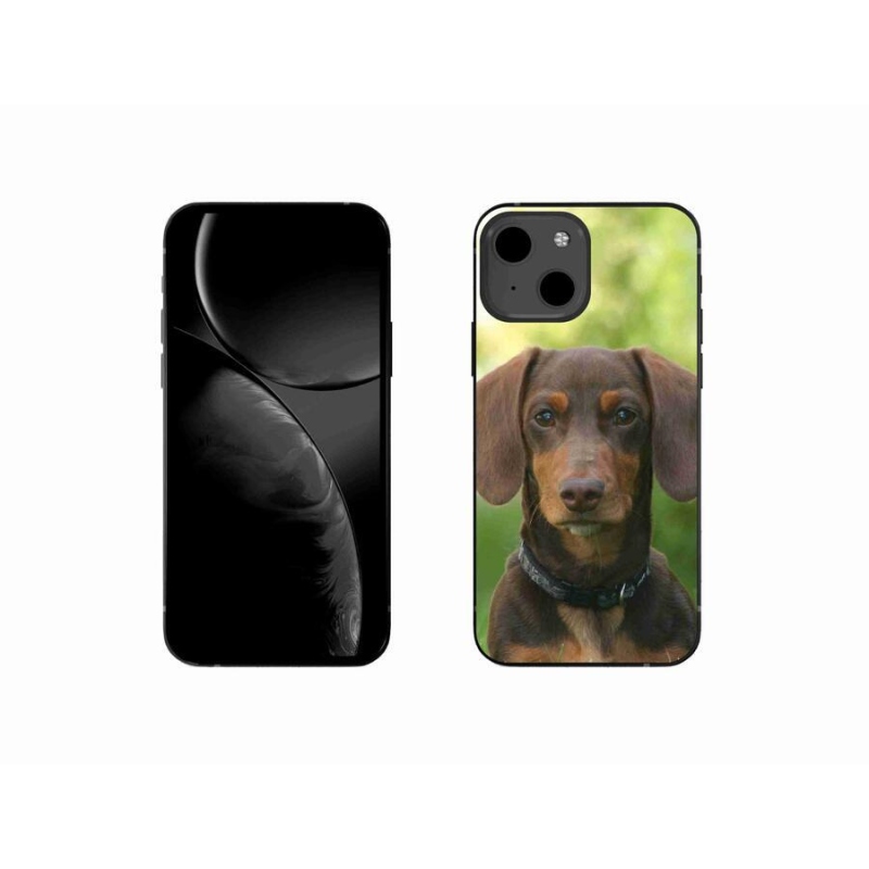 Gelový obal mmCase na mobil iPhone 13 mini 5.4 - hnědý jezevčík