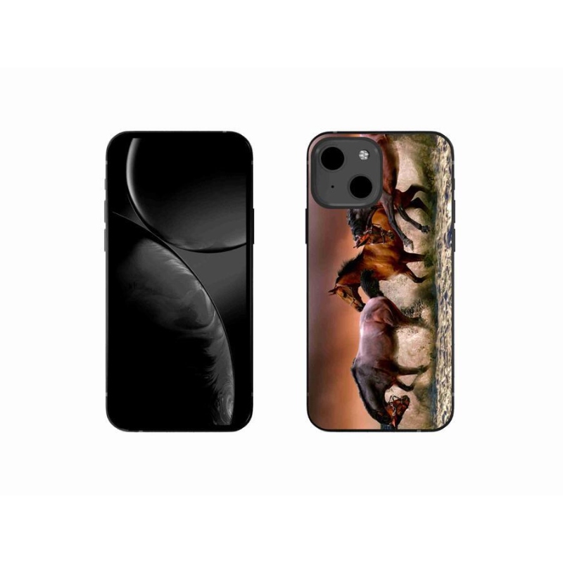 Gelový obal mmCase na mobil iPhone 13 mini 5.4 - koně 1