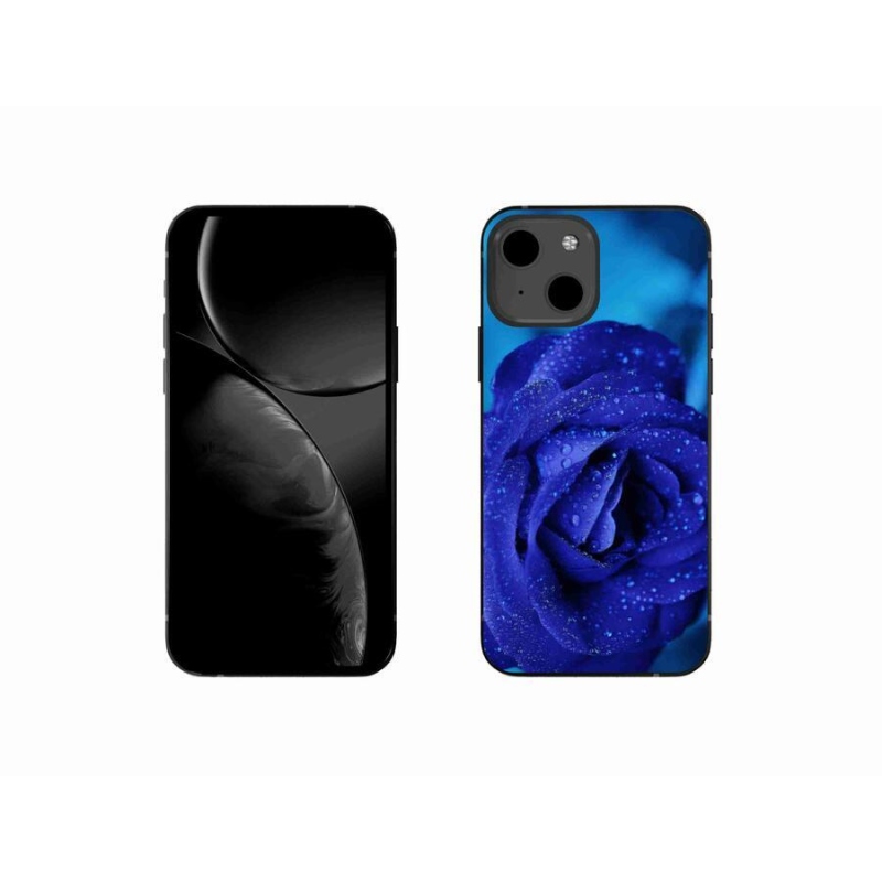 Gelový obal mmCase na mobil iPhone 13 mini 5.4 - modrá růže