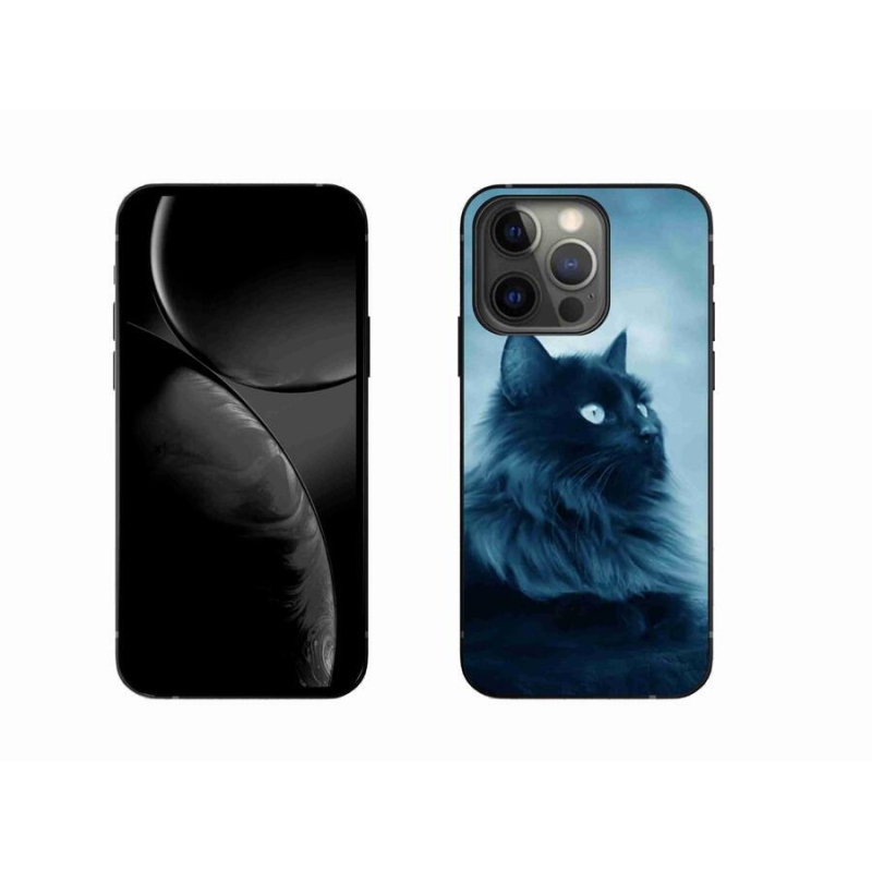 Gelový obal mmCase na mobil iPhone 13 Pro 6.1 - černá kočka 1