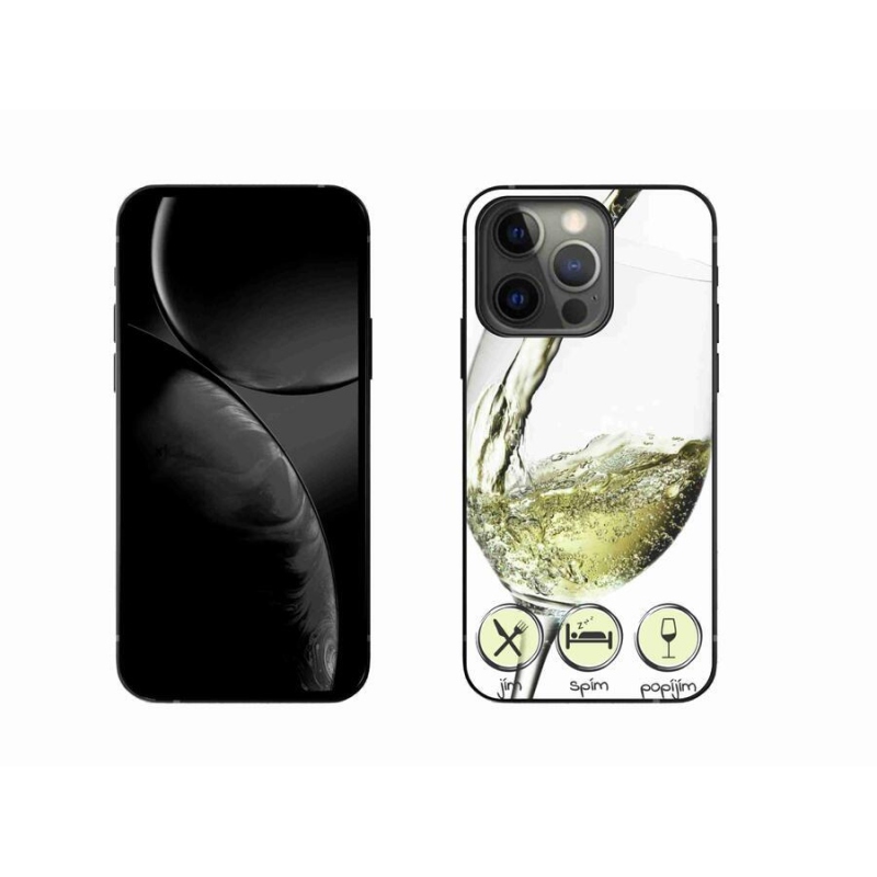 Gelový obal mmCase na mobil iPhone 13 Pro 6.1 - sklenička vína bílé