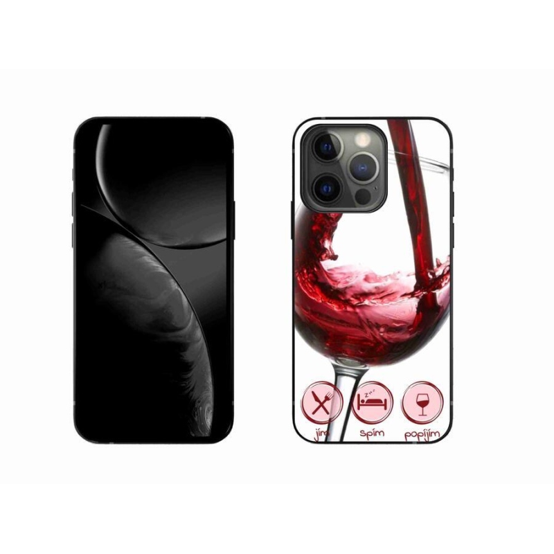 Gelový obal mmCase na mobil iPhone 13 Pro 6.1 - sklenička vína červené
