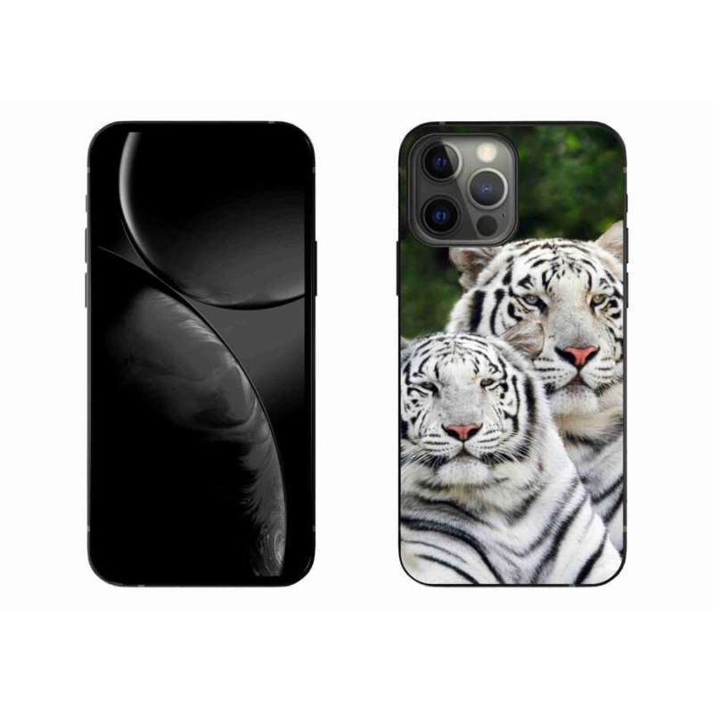 Gelový obal mmCase na mobil iPhone 13 Pro Max 6.7 - bílí tygři