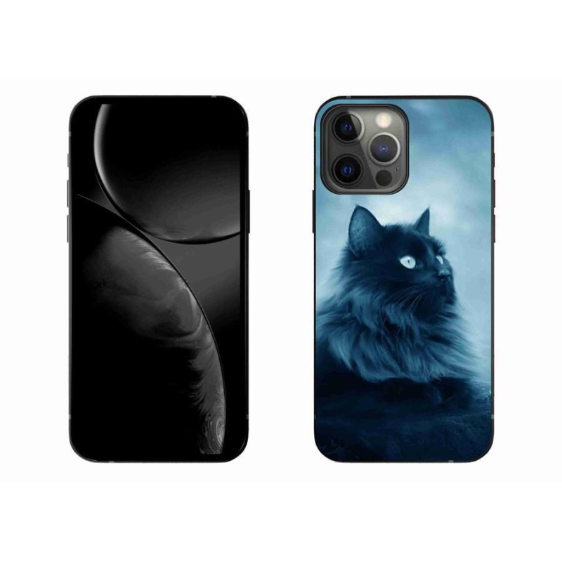 Gelový obal mmCase na mobil iPhone 13 Pro Max 6.7 - černá kočka 1