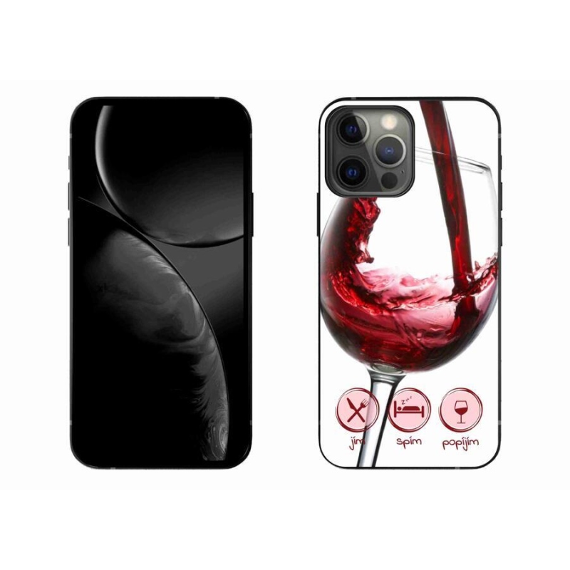 Gelový obal mmCase na mobil iPhone 13 Pro Max 6.7 - sklenička vína červené