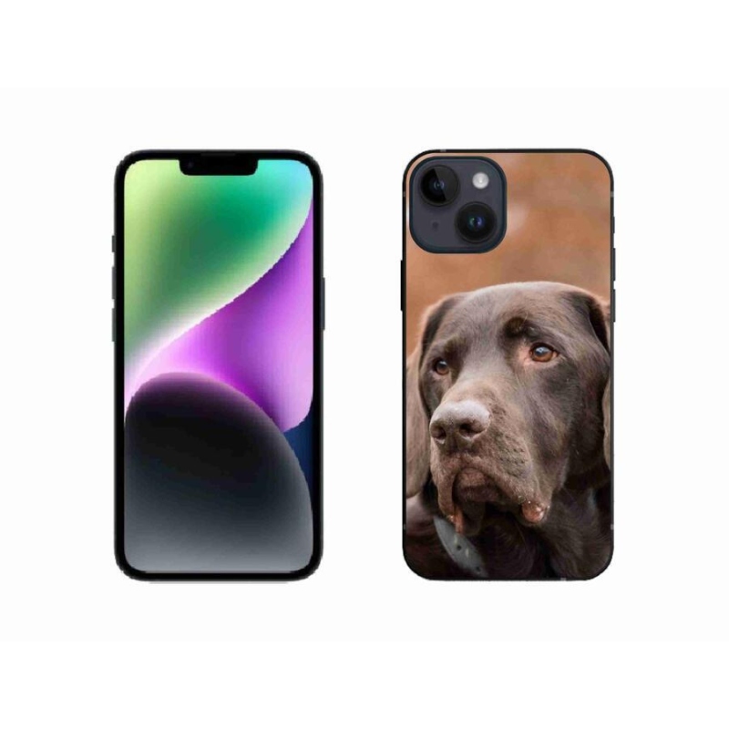 Gelový obal mmCase na mobil iPhone 14 - hnědý labrador