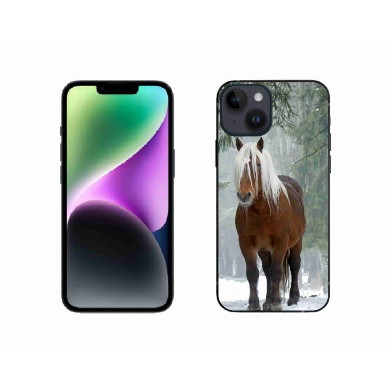 Gelový obal mmCase na mobil iPhone 14 - kůň v lese