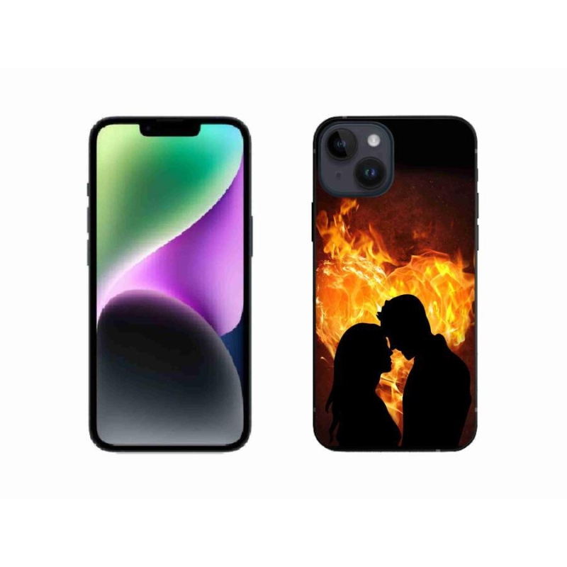 Gelový obal mmCase na mobil iPhone 14 - ohnivá láska