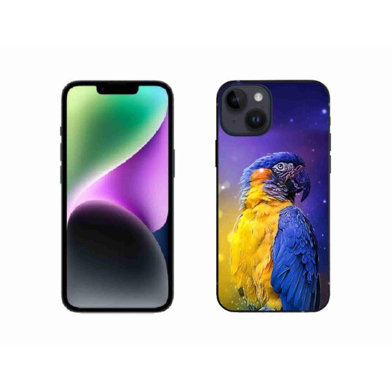 Gelový obal mmCase na mobil iPhone 14 - papoušek ara 1