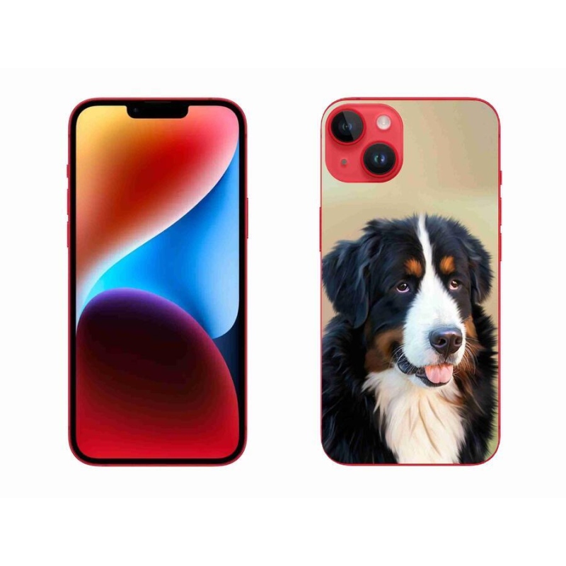 Gelový obal mmCase na mobil iPhone 14 Plus - bernský salašnický pes