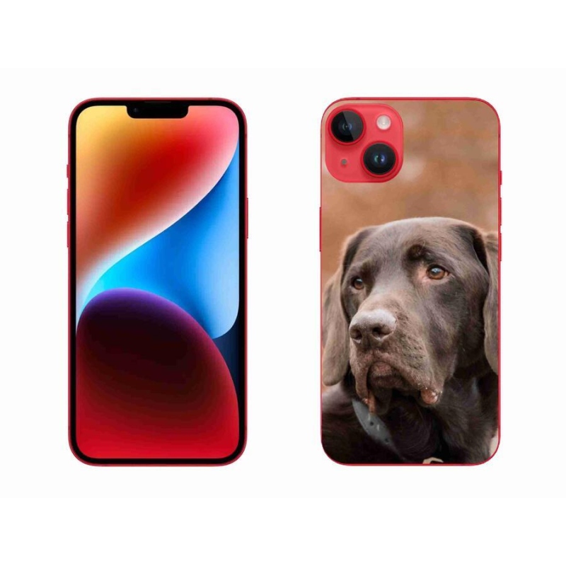 Gelový obal mmCase na mobil iPhone 14 Plus - hnědý labrador