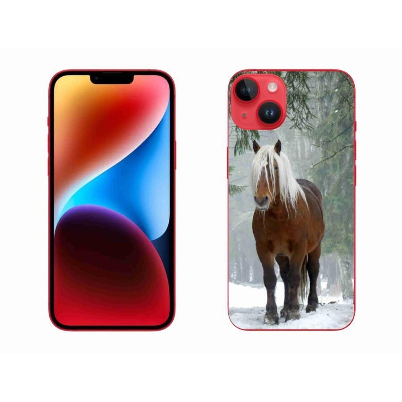 Gelový obal mmCase na mobil iPhone 14 Plus - kůň v lese