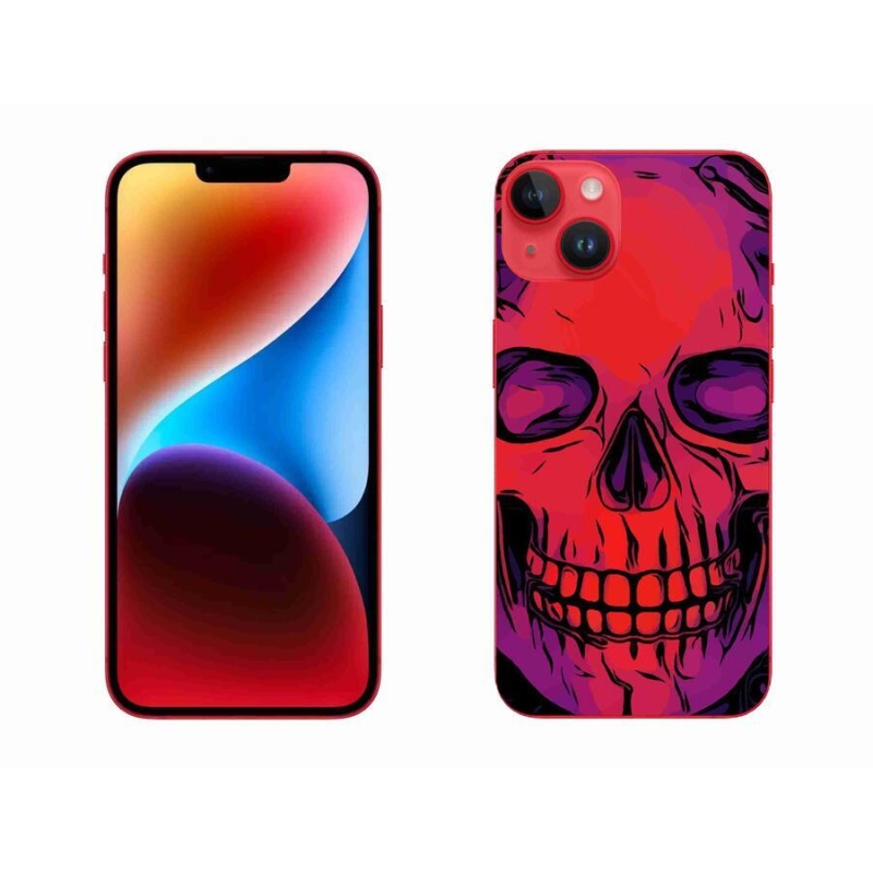 Gelový obal mmCase na mobil iPhone 14 Plus - lebka