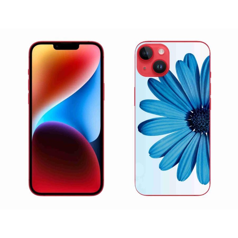 Gelový obal mmCase na mobil iPhone 14 Plus - modrá kopretina