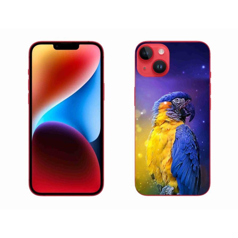 Gelový obal mmCase na mobil iPhone 14 Plus - papoušek ara 1
