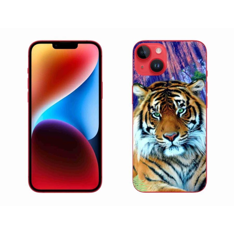 Gelový obal mmCase na mobil iPhone 14 Plus - tygr